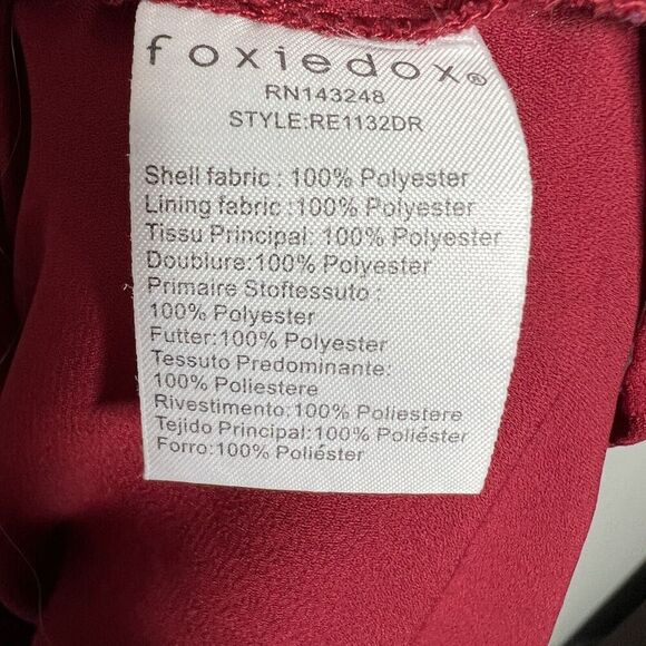 Anthropologie Foxidoe Dress Womens Medium Lace Burgundy Deep V Holiday Party - Picture 9 of 14